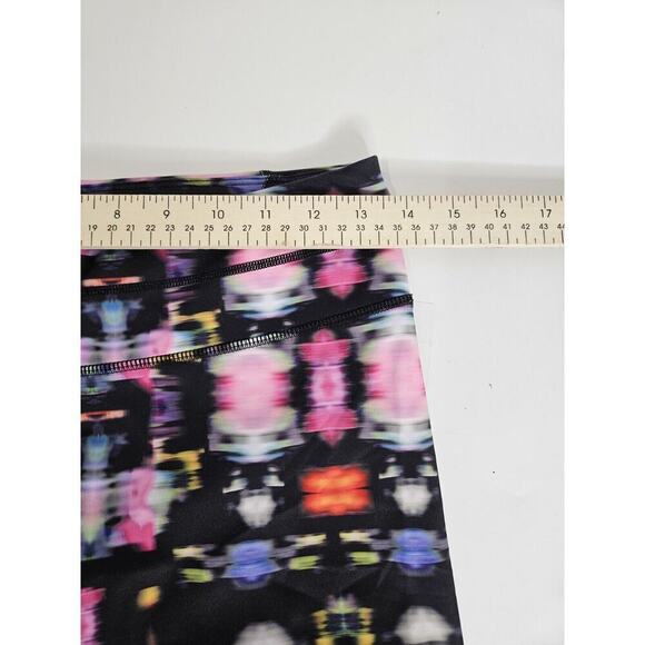 Athleta Freedom Sonar Multicolor S Abstract Leggings Black Pockets Running - Picture 4 of 7